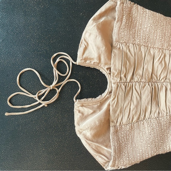 Zara Draped Satin Halter Crop Top - Picture 5 of 6